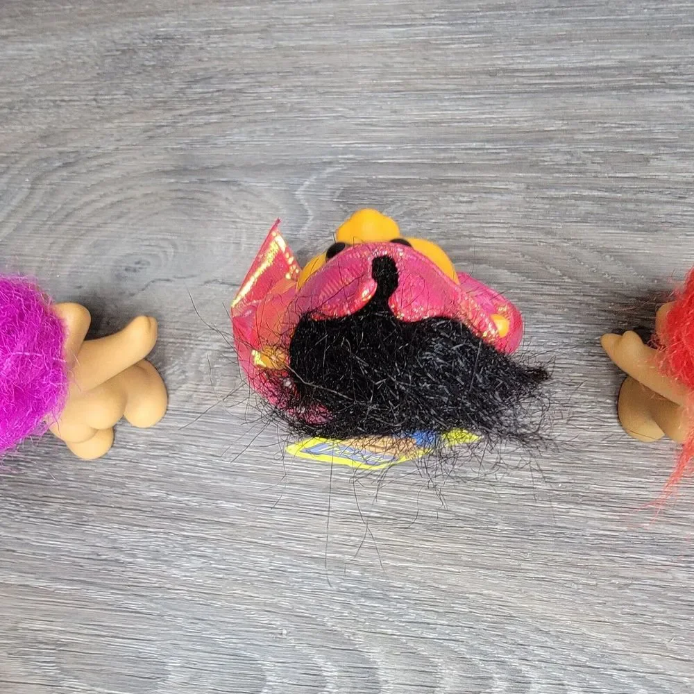 Vtg‎ Troll Doll Troll-Kins Lot of 3 Outfit Toy RUSS Trolls Male Dress Up